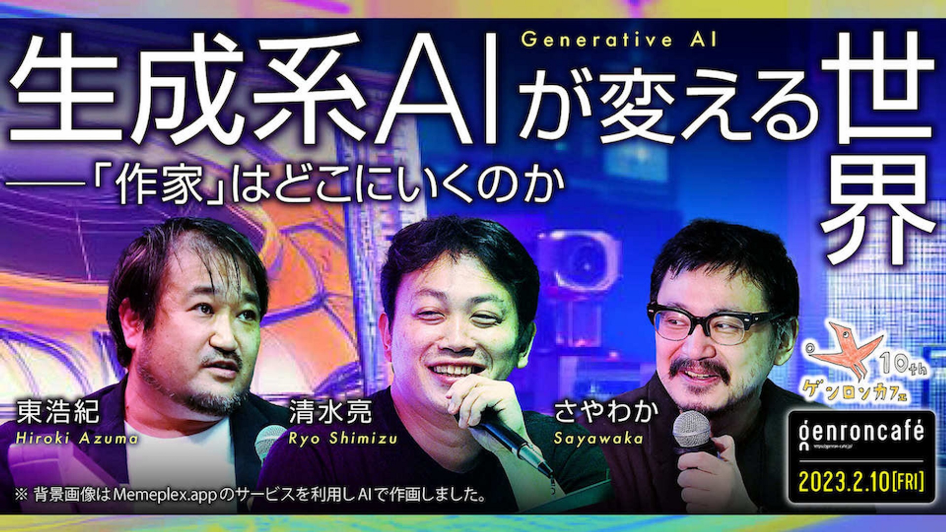 清水亮×さやわか×東浩紀「生成系AIが変える世界──『作家』はどこにいくのか」